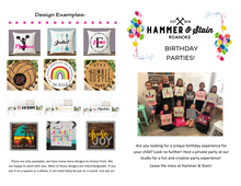 Kids Private Parties--Contact us to check availability & for your custom list of party projects!