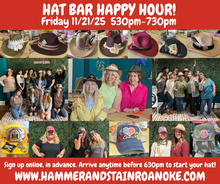 11/21/25 (Friday) Hat Bar Happy Hour! 530pm - 730pm