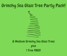 Grinchy Sea Glass Tree Party Pack (medium tree approx 9")