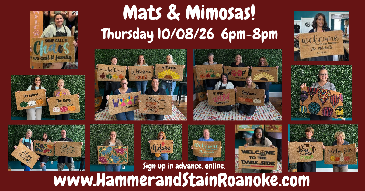 10/08/26 (Thursday) Mats & Mimosas! 6pm - 8pm