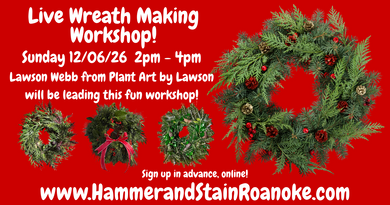 12/06/26 (Sunday) Live Wreath Making Workshop! 2pm - 4pm
