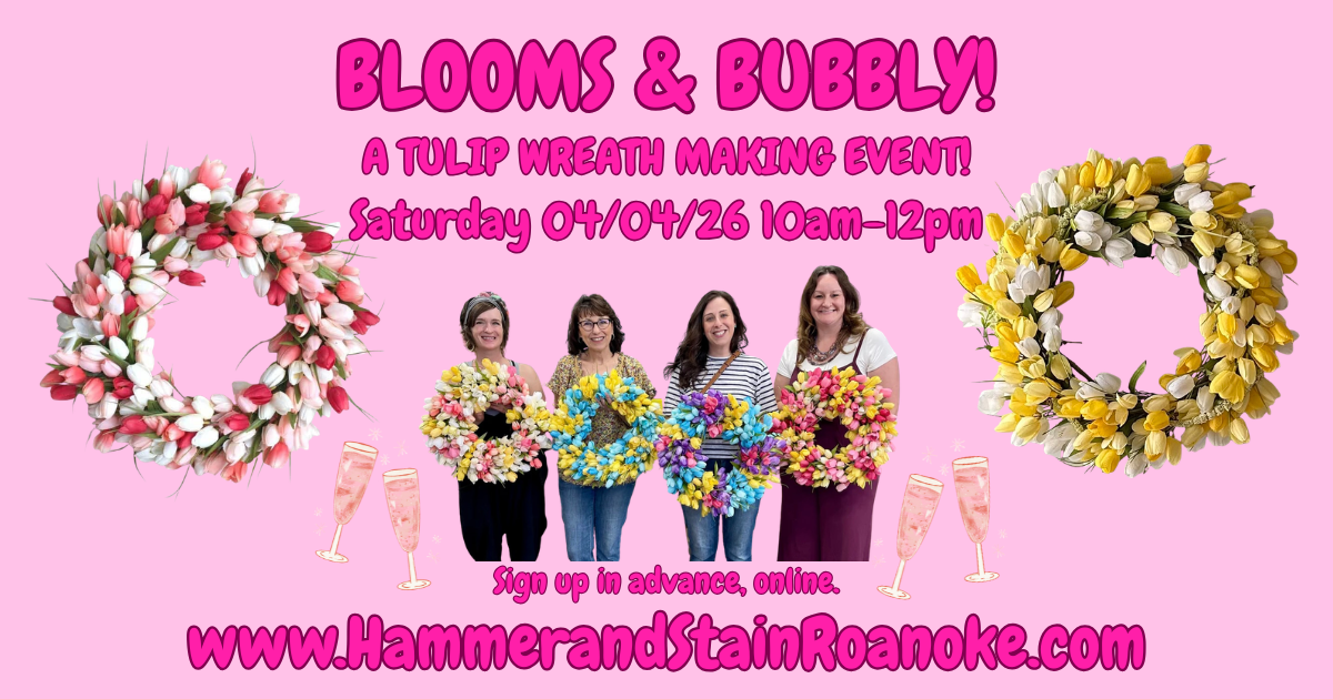04/04/26 (Saturday) Blooms & Bubbly: A Tulip Wreath Making Experience! 10am - 12pm