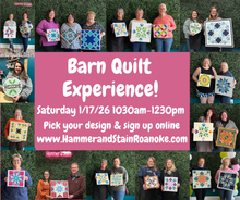 01/17/26 (Saturday) Barn Quilt Experience! 1030am - 1230pm