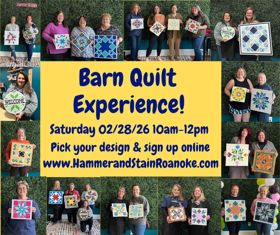 02/28/26 (Saturday) Barn Quilt Experience! 10am - 12pm