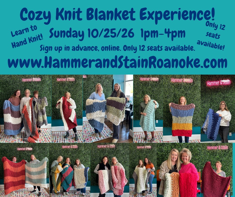10/25/26 (Sunday) Cozy Knit Blanket Experience! 1pm - 4pm