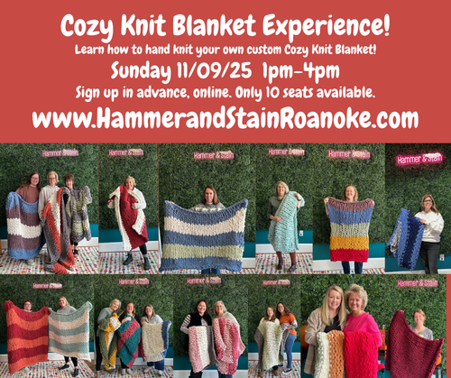 11/09/25 (Sunday) Cozy Knit Blanket Experience! 1pm - 4pm