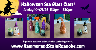 10/04/26 (Sunday) Halloween Sea Glass Class! 130pm - 330pm