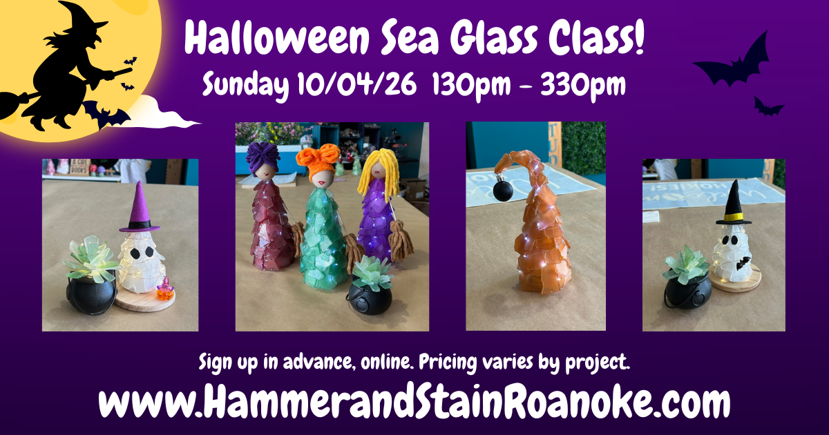 10/04/26 (Sunday) Halloween Sea Glass Class! 130pm - 330pm