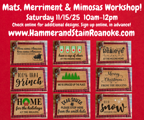 11/15/25 (Saturday) Mats, Merriment & Mimosas Workshop! 10am - 12pm