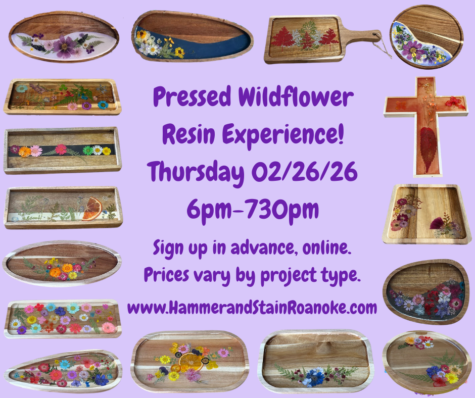 02/26/26 (Thursday) Pressed Wildflower Resin Experience!! 6pm - 730pm