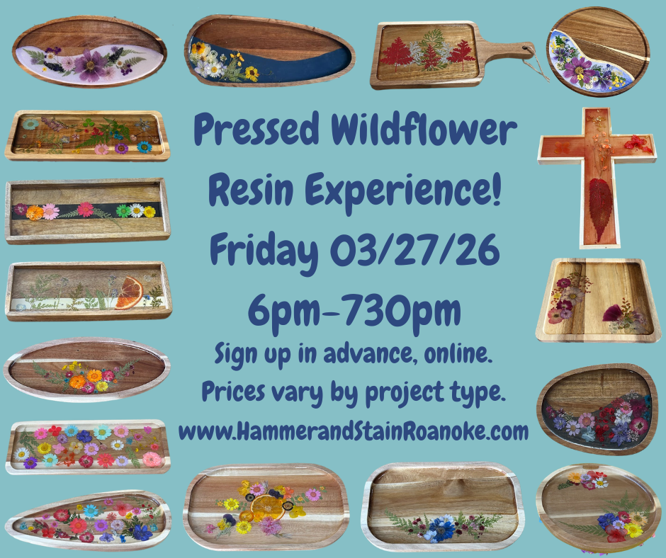 03/27/26 (Friday) Pressed Wildflower Resin Experience!! 6pm - 730pm