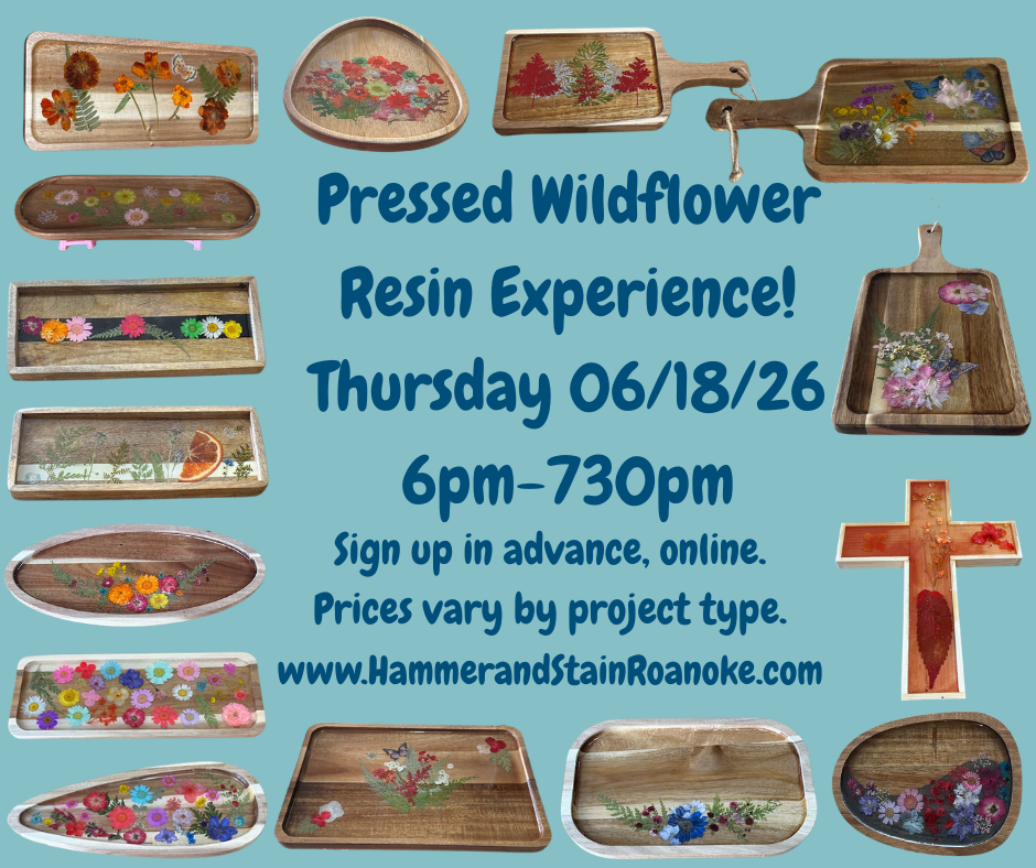 06/18/26 (Thursday) Pressed Wildflower Resin Experience!! 6pm - 730pm