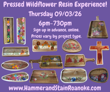 09/03/26 (Thursday) Pressed Wildflower Resin Experience!! 6pm - 730pm