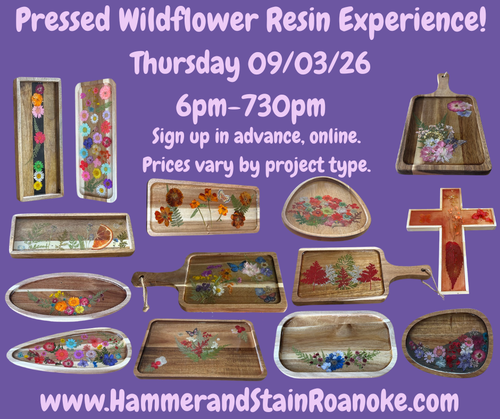 09/03/26 (Thursday) Pressed Wildflower Resin Experience!! 6pm - 730pm