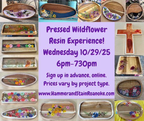 10/29/25 (Wednesday) Pressed Wildflower Resin Experience!! 6pm - 730pm