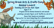 03/25/26 (Wednesday) Spring Break Arts & Crafts Camp! A Wicked Experience! 9am - 12pm