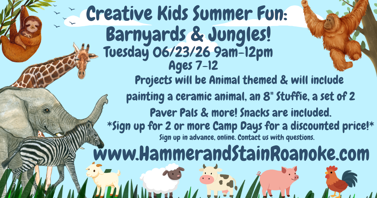 06/23/26 (Tuesday) Creative Kids Summer Fun: Barnyards & Jungles! 9am - 12pm