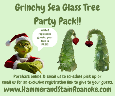 Grinchy Sea Glass Tree Party Pack (medium tree approx 9